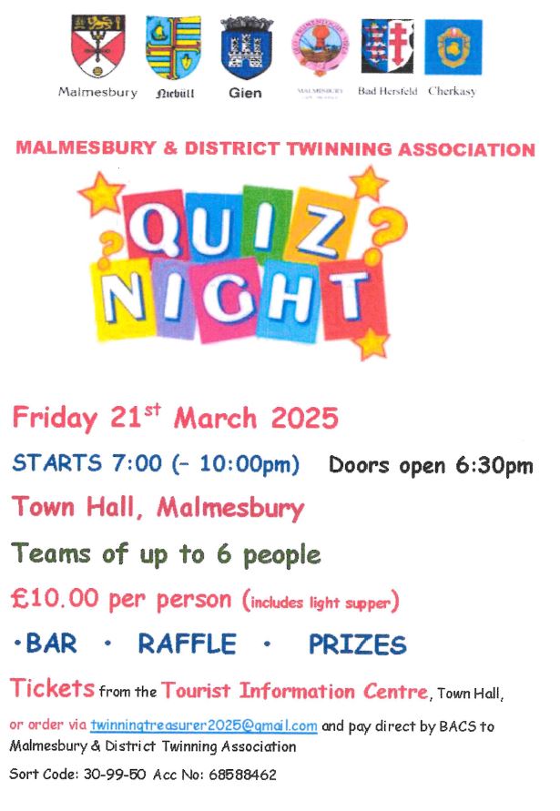 Malmesbury & District Twinning Association - Quiz Night